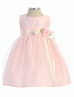 A-line Satin Tulle Knee Length Flower Girl Dress With Flower Sash